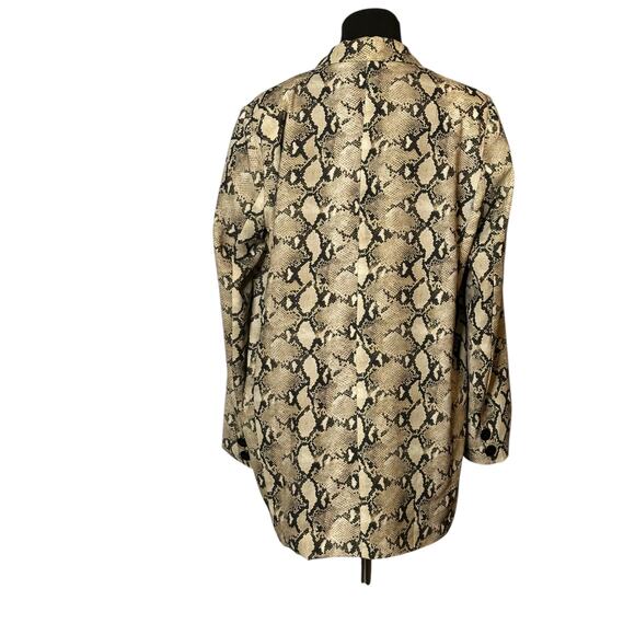 Abbeline beige brown snake print open front jacket size Medium - Picture 2 of 13